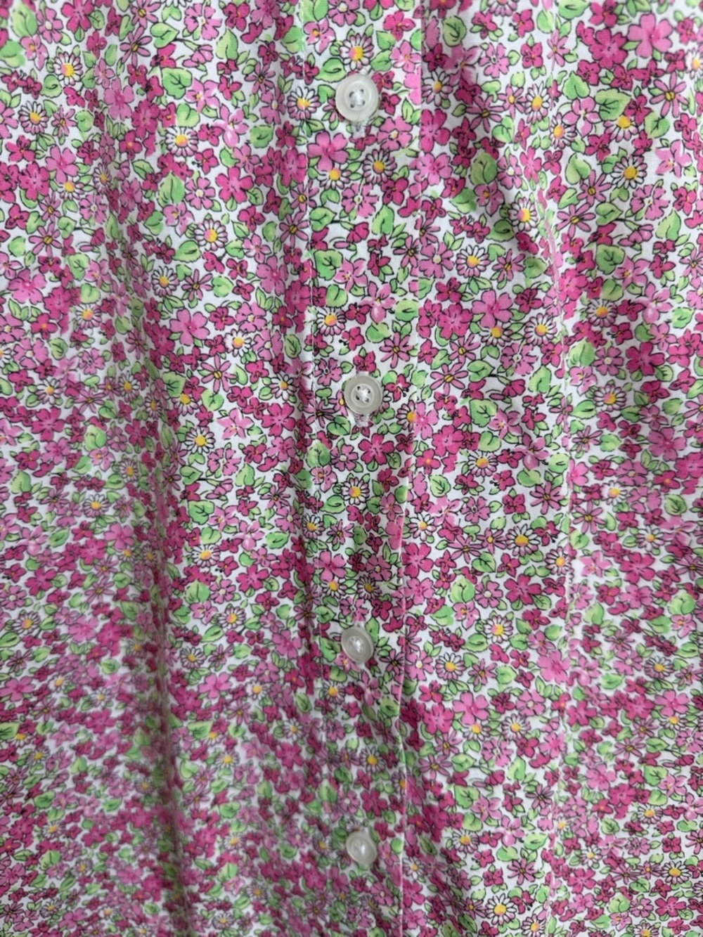 Safari Adventures Vintage Floral Sleeveless Button Down Shirt Large Cotton Pink - Picture 6 of 8